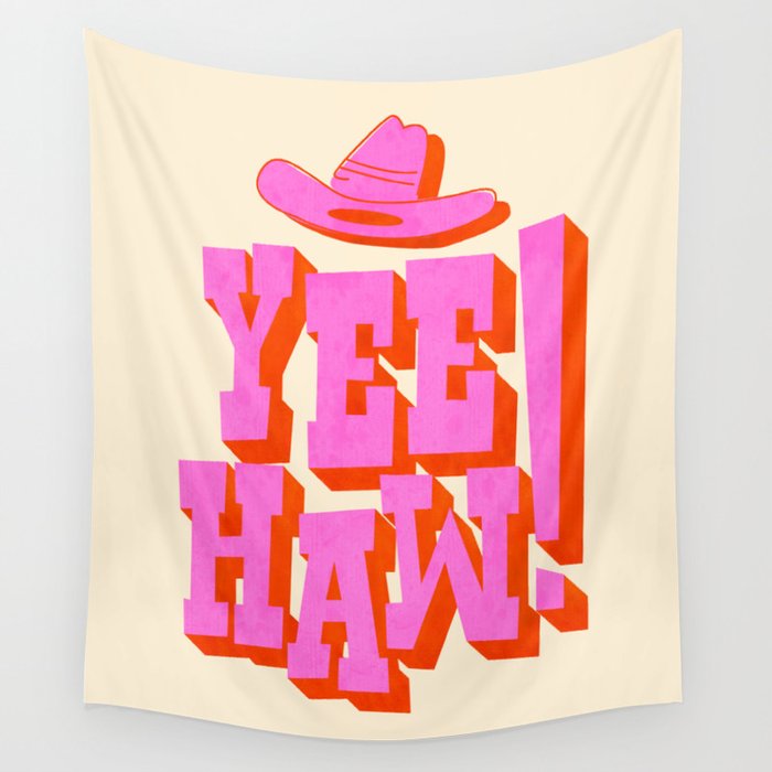 Yee Haw! Fun Cowboy Art Wall Tapestry Gallery Image 4