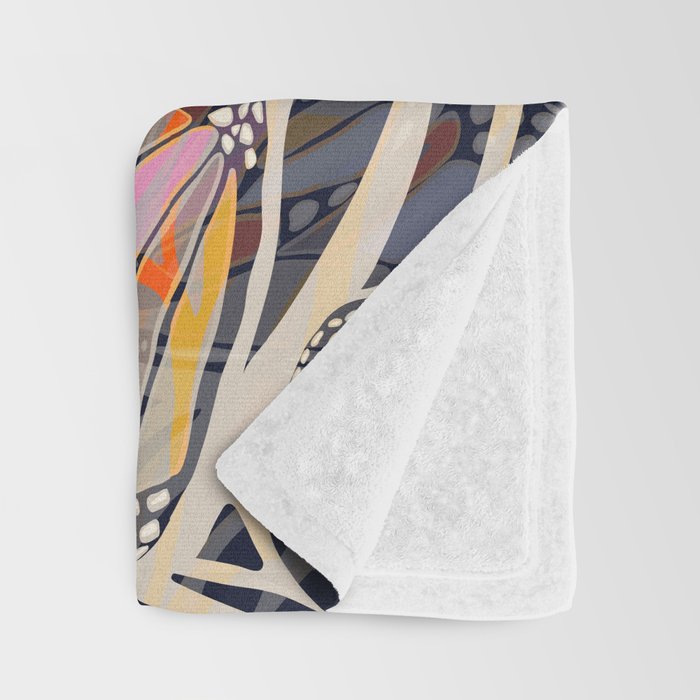 Abstract Retro Boho Butterfly Zebra Pattern â¢ Earthy Nature Throw Blanket Gallery Image 3