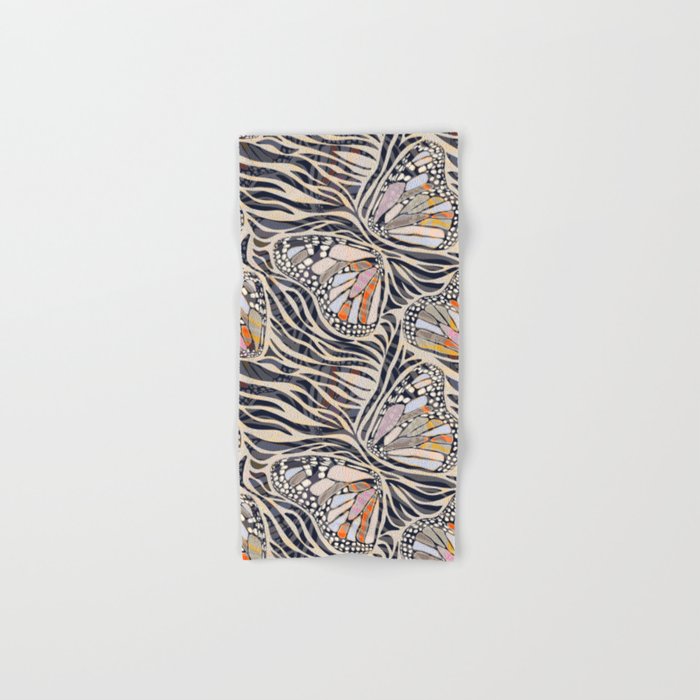 Abstract Retro Boho Butterfly Zebra Pattern â¢ Earthy Nature Bath Towel Gallery Image 1