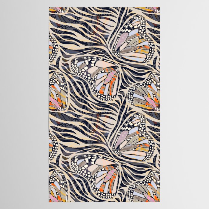 Abstract Retro Boho Butterfly Zebra Pattern â¢ Earthy Nature Tablecloth Gallery Image 2