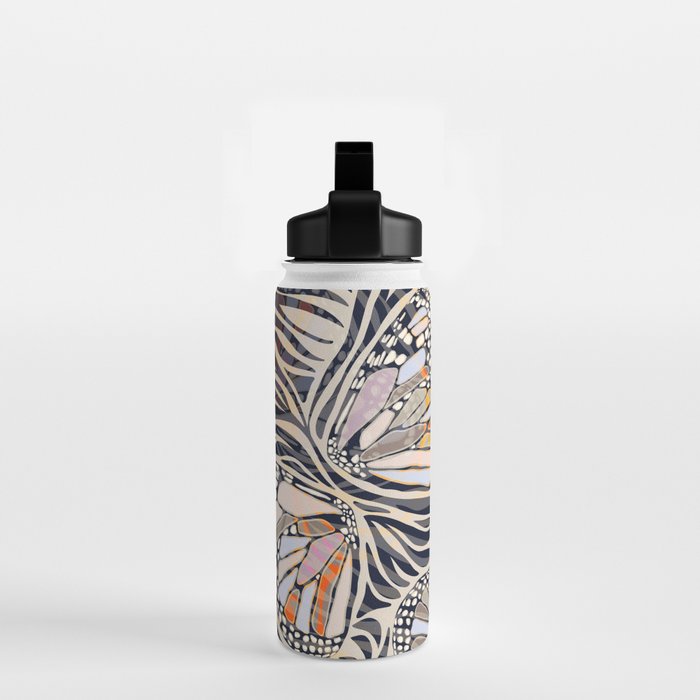 Abstract Retro Boho Butterfly Zebra Pattern â¢ Earthy Nature Water Bottle Gallery Image 2
