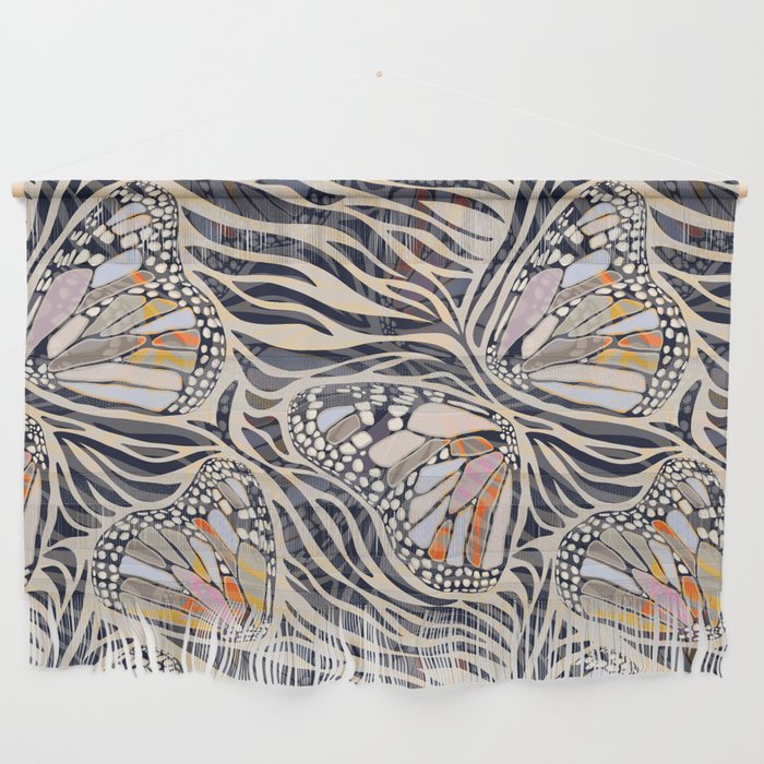 Abstract Retro Boho Butterfly Zebra Pattern â¢ Earthy Nature Wall Hanging Gallery Image 1