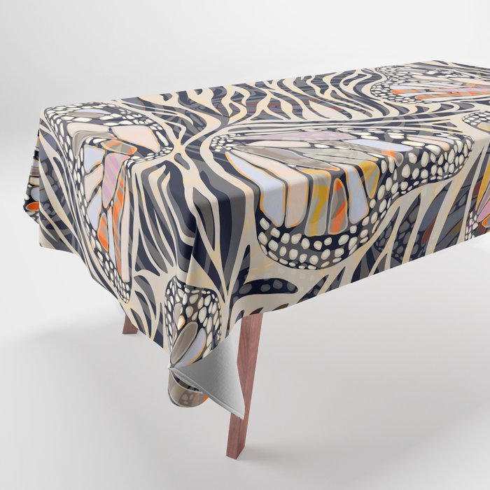 Abstract Retro Boho Butterfly Zebra Pattern â¢ Earthy Nature Tablecloth Gallery Image 1