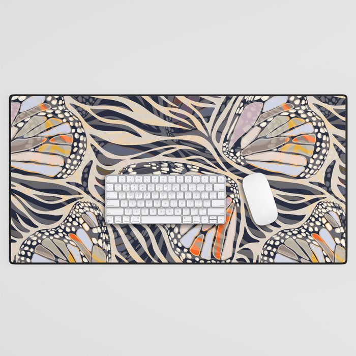 Abstract Retro Boho Butterfly Zebra Pattern â¢ Earthy Nature Desk Mat Gallery Image 1