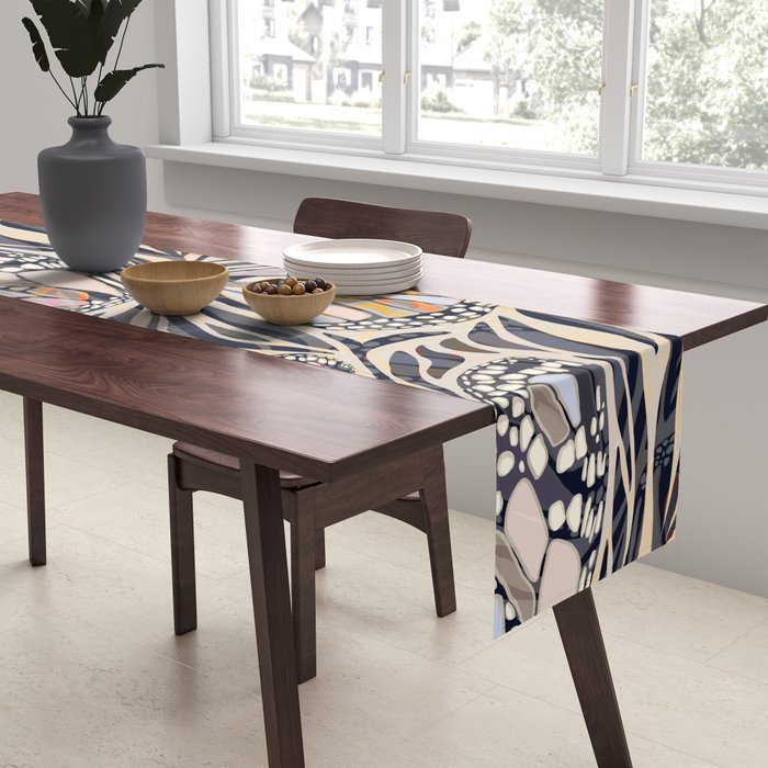 Abstract Retro Boho Butterfly Zebra Pattern â¢ Earthy Nature Table Runner Gallery Image 2