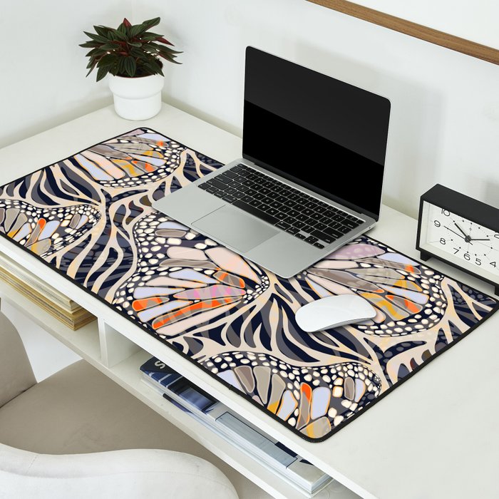 Abstract Retro Boho Butterfly Zebra Pattern â¢ Earthy Nature Desk Mat Gallery Image 2