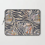 Abstract Retro Boho Butterfly Zebra Pattern â¢ Earthy Nature Laptop Sleeve Gallery Image 1