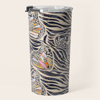 Abstract Retro Boho Butterfly Zebra Pattern â¢ Earthy Nature Travel Mug Gallery Image 3