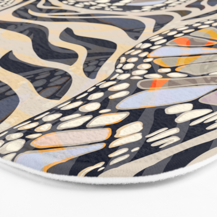 Abstract Retro Boho Butterfly Zebra Pattern â¢ Earthy Nature Bath Mat Gallery Image 3