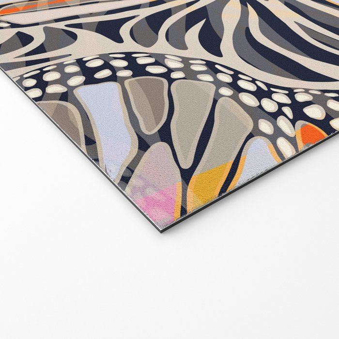 Abstract Retro Boho Butterfly Zebra Pattern â¢ Earthy Nature Welcome Mat Gallery Image 2