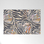 Abstract Retro Boho Butterfly Zebra Pattern â¢ Earthy Nature Welcome Mat Gallery Image 1