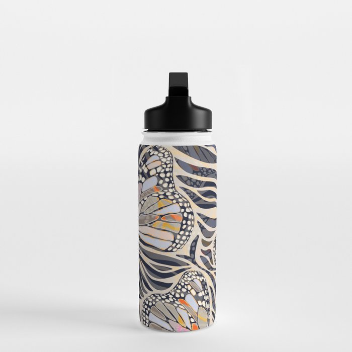 Abstract Retro Boho Butterfly Zebra Pattern â¢ Earthy Nature Water Bottle Gallery Image 3
