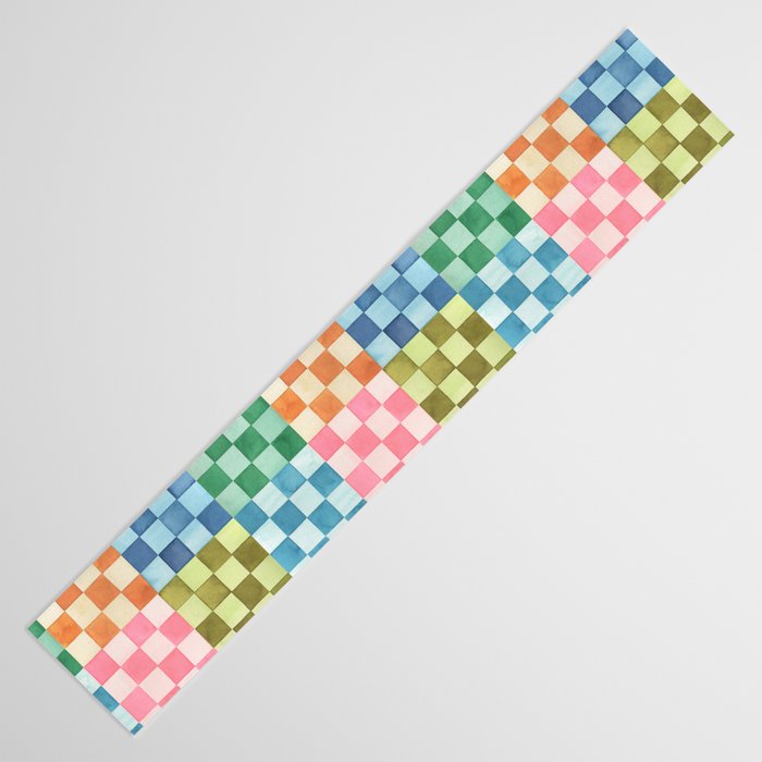 Eclectic  revival Handmade checker Multicolored Table Runner Gallery Image 3