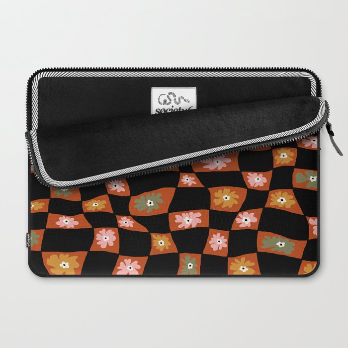 Retro floral check 1 Laptop Sleeve Gallery Image 2