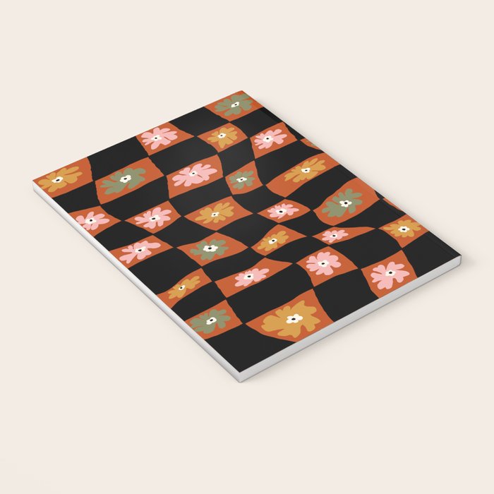 Retro floral check 1 Notebook Gallery Image 3