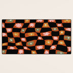 Retro floral check 1 Desk Mat Gallery Image 3