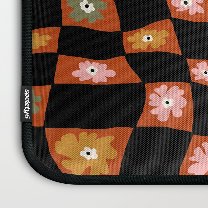 Retro floral check 1 Laptop Sleeve Gallery Image 3