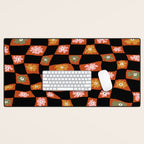 Retro floral check 1 Desk Mat Gallery Image 1