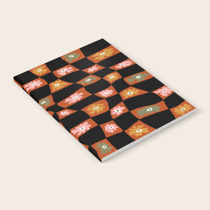 Retro floral check 1 Notebook Gallery Image 2