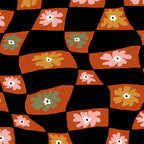 Retro floral check 1 Coffee Mug Gallery Image 2