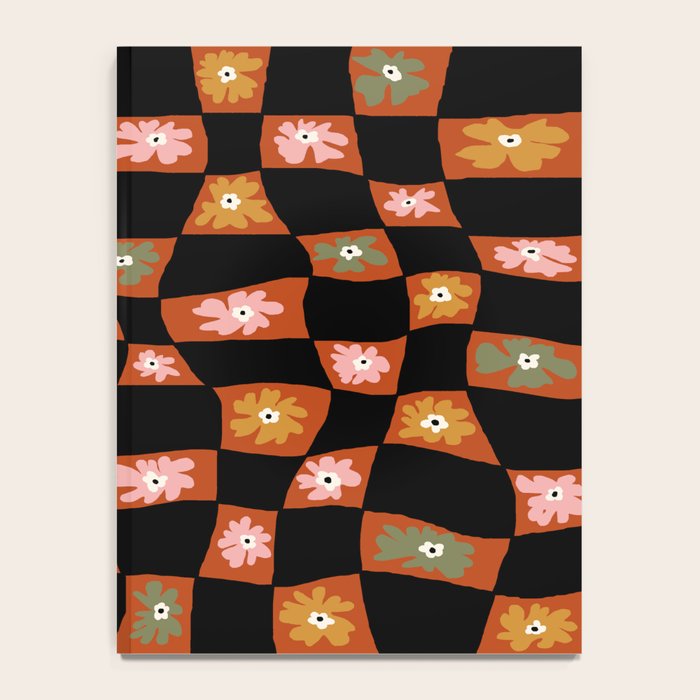 Retro floral check 1 Notebook Gallery Image 4