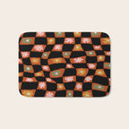 Retro floral check 1 Bath Mat Gallery Image 1