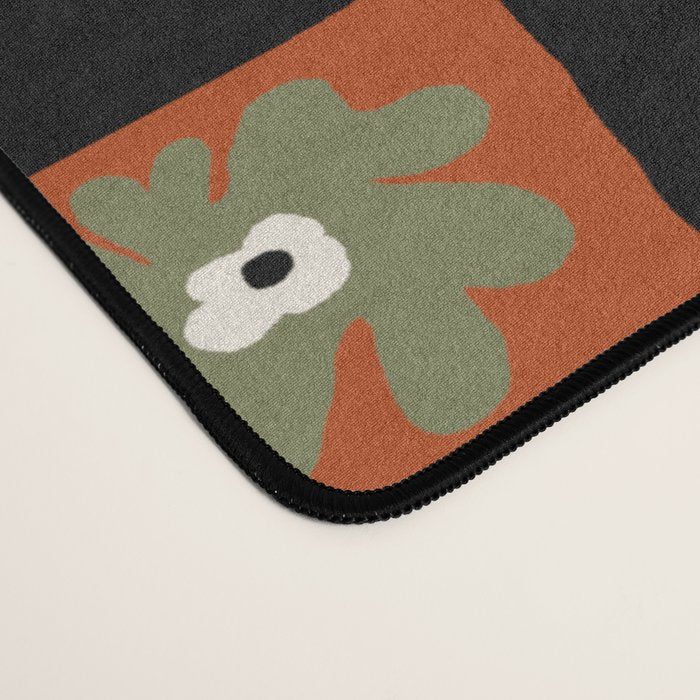 Retro floral check 1 Desk Mat Gallery Image 4
