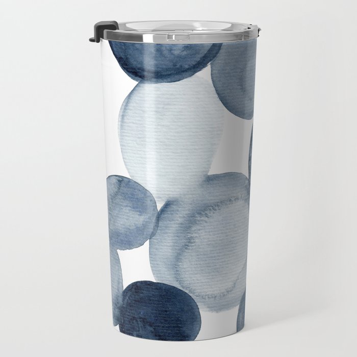 Pebbles Watercolor Abstract Travel Mug Gallery Image 3