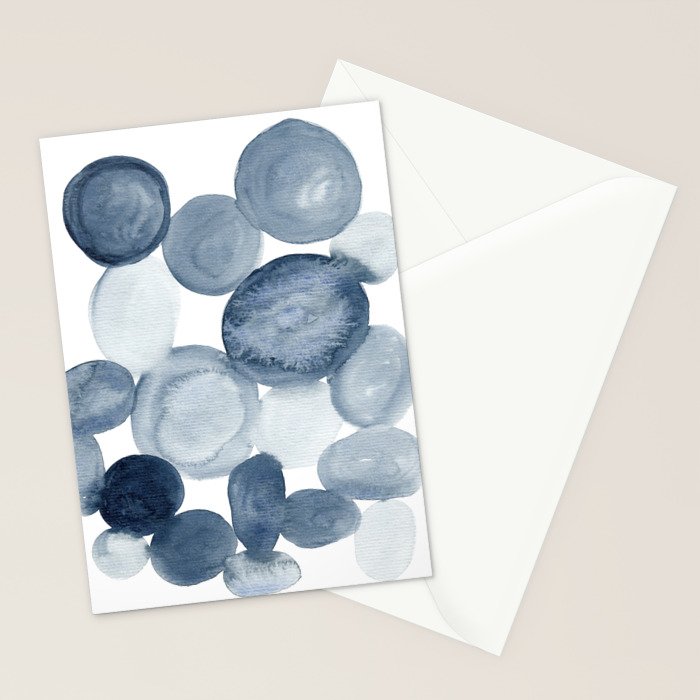 Pebbles Watercolor Abstract Stationery Card Gallery Image 2