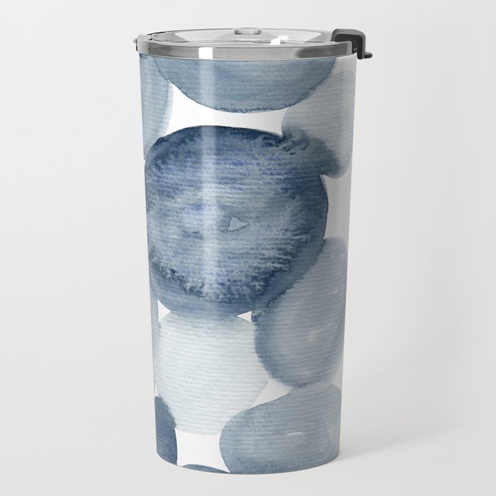 Pebbles Watercolor Abstract Travel Mug Gallery Image 2