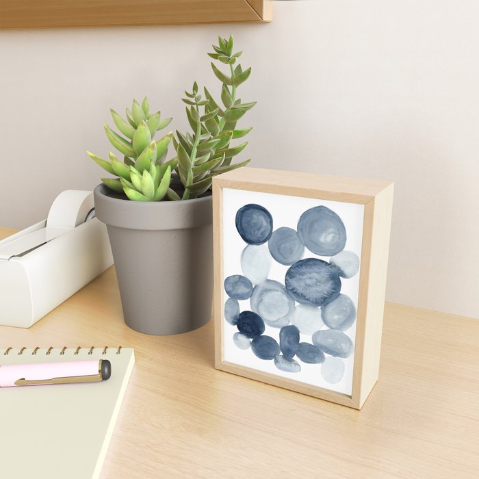 Pebbles Watercolor Abstract Mini Art Print Gallery Image 2