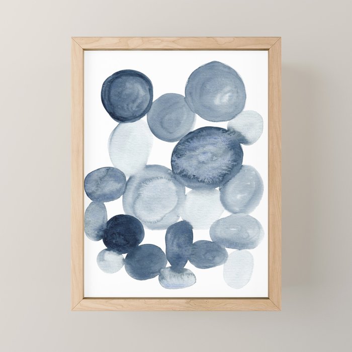 Pebbles Watercolor Abstract Mini Art Print Gallery Image 1