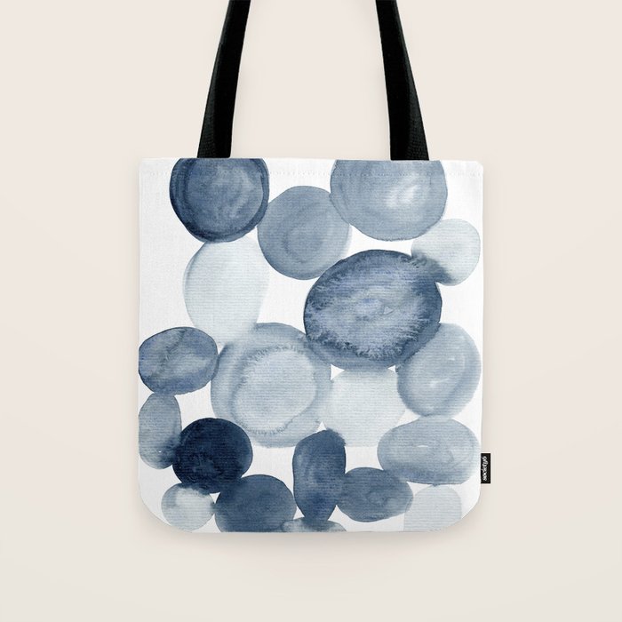 Pebbles Watercolor Abstract Tote Bag Gallery Image 1