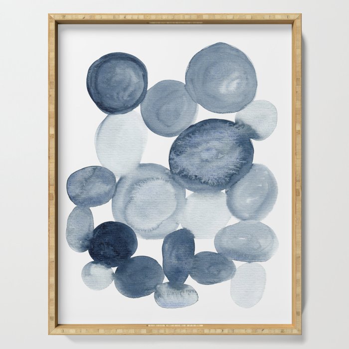 Pebbles Watercolor Abstract Serving Tray Gallery Image 1
