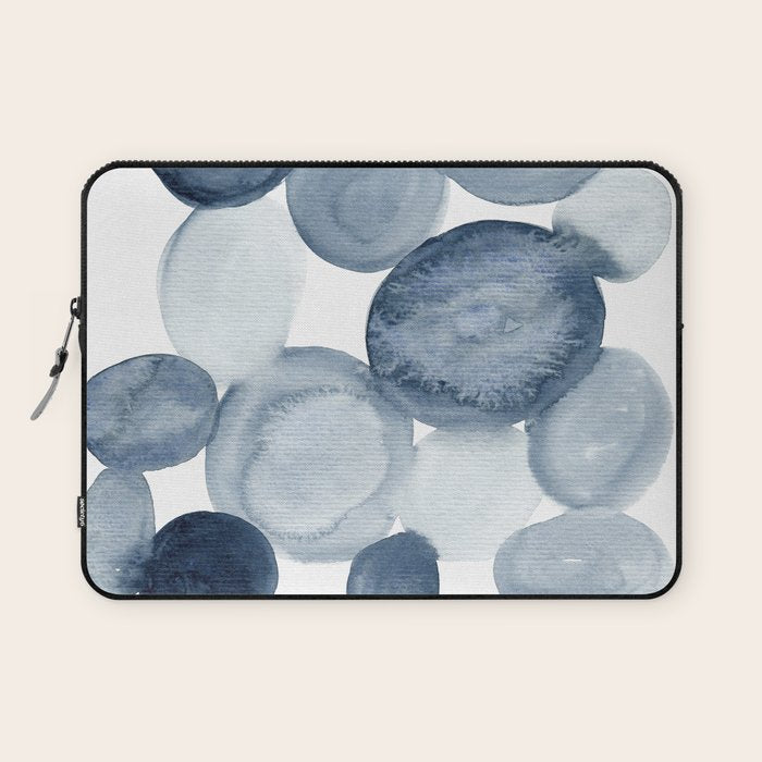 Pebbles Watercolor Abstract Laptop Sleeve Gallery Image 1