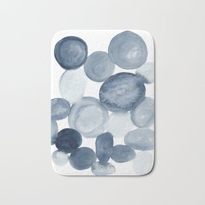 Pebbles Watercolor Abstract Bath Mat Gallery Image 1