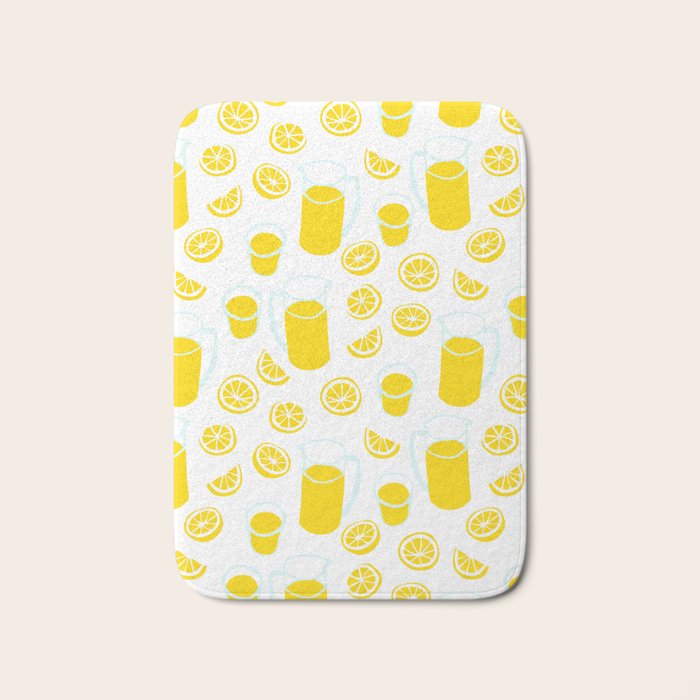 Fresh lemonade fruit drink cartoon pattern Bath Mat Gallery Image 1