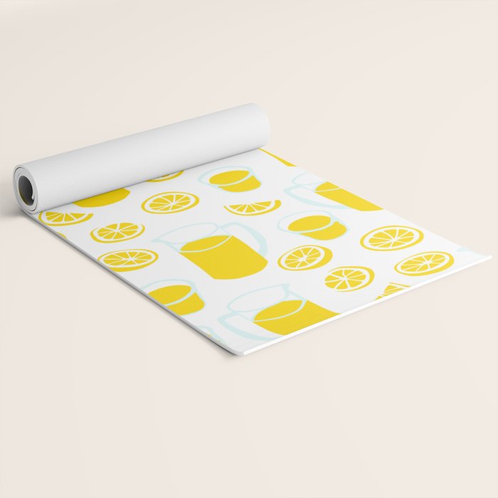 Fresh lemonade fruit drink cartoon pattern Yoga Mat Gallery Image 2