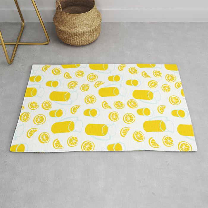 Fresh lemonade fruit drink cartoon pattern Rug Gallery Image 1