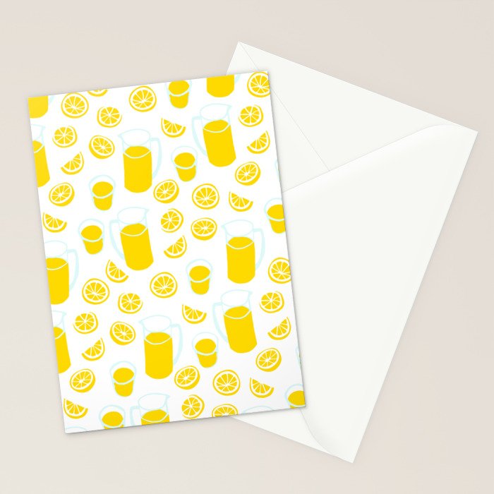 Fresh lemonade fruit drink cartoon pattern Stationery Card Gallery Image 2