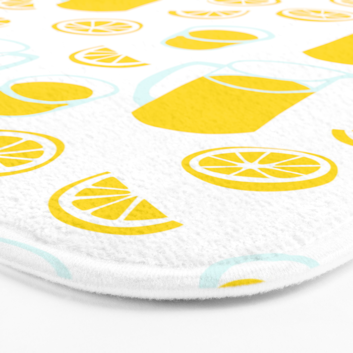 Fresh lemonade fruit drink cartoon pattern Bath Mat Gallery Image 3