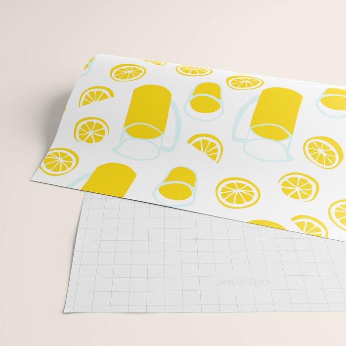 Fresh lemonade fruit drink cartoon pattern Wrapping Paper Gallery Image 2