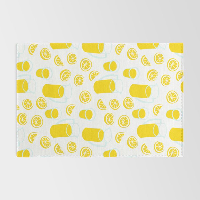 Fresh lemonade fruit drink cartoon pattern Rug Gallery Image 2