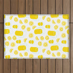 Fresh lemonade fruit drink cartoon pattern Outdoor Rug Gallery Image 1