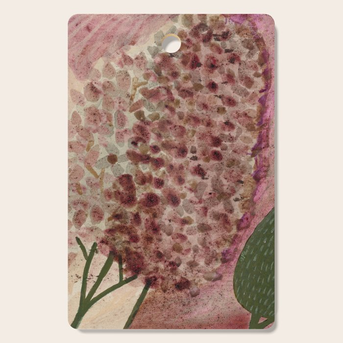 Garden Lilac Flower Painting in Purple & Peach Cutting Board Gallery Image 1