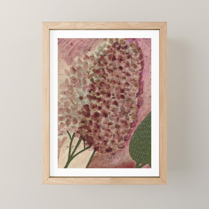 Garden Lilac Flower Painting in Purple & Peach Mini Art Print Gallery Image 1