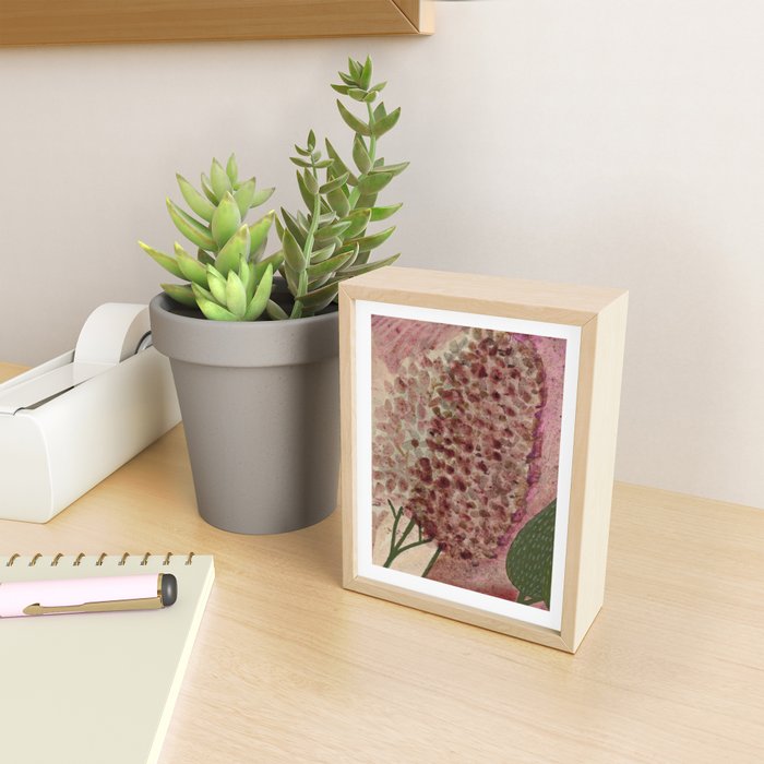 Garden Lilac Flower Painting in Purple & Peach Mini Art Print Gallery Image 2