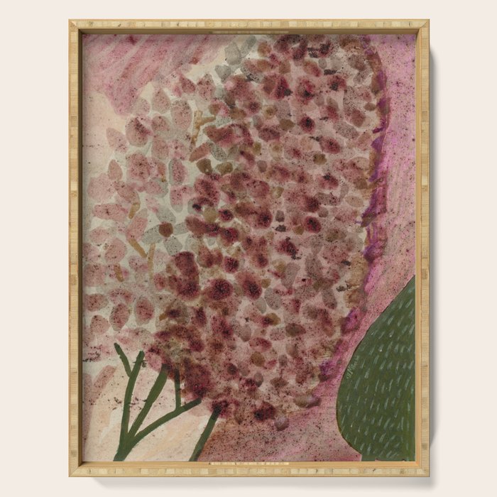Garden Lilac Flower Painting in Purple & Peach Serving Tray Gallery Image 1