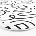 Fun black and white line doodle art pattern Bath Mat Gallery Image 3