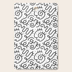 Fun black and white line doodle art pattern Cutting Board Gallery Image 1